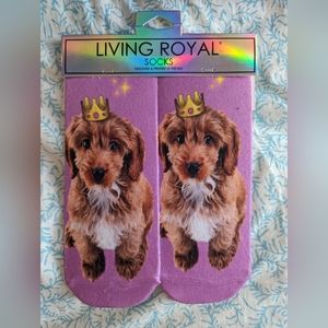 Adorable puppy princess ankle socks one size